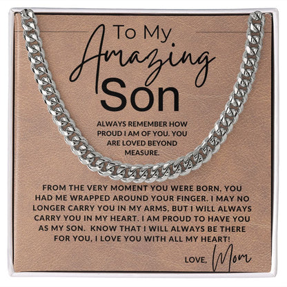 You Are Loved - To My Son (From Mom) - Mom to Son Gift - Christmas Gifts, Birthday Present, Graduation, Valentine's Day - Jewelry - Personalized Gift