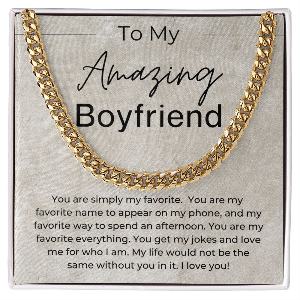 You Are Simply My Favorite - Gift for Boyfriend - Linked Chain Necklace - Jewelry - Personalized Gift