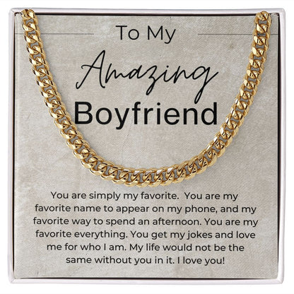 You Are Simply My Favorite - Gift for Boyfriend - Linked Chain Necklace - Jewelry - Personalized Gift