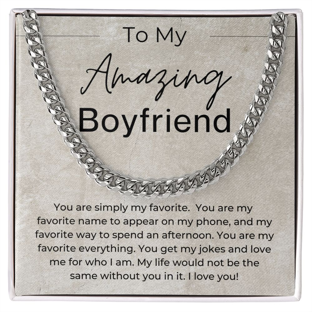 You Are Simply My Favorite - Gift for Boyfriend - Linked Chain Necklace - Jewelry - Personalized Gift