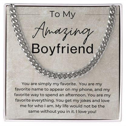 You Are Simply My Favorite - Gift for Boyfriend - Linked Chain Necklace - Jewelry - Personalized Gift