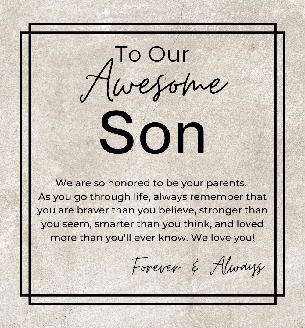 You Are Strong, Brave and Smart - A Gift for Our Son from Parents - Men's Openwork Watch + Watch Box