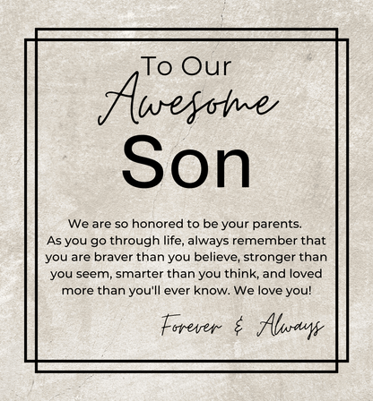 You Are Strong, Brave and Smart - A Gift for Our Son from Parents - Men's Openwork Watch + Watch Box