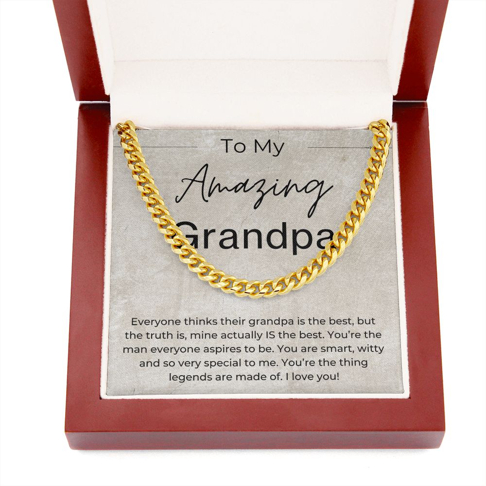 You Are The Thing Legends Are Made Of - Gift for Grandpa - Linked Chain Necklace - Jewelry - Personalized Gift