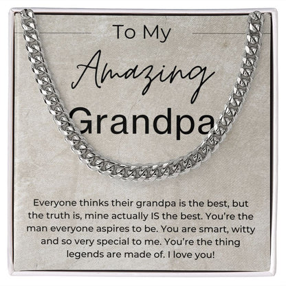 You Are The Thing Legends Are Made Of - Gift for Grandpa - Linked Chain Necklace - Jewelry - Personalized Gift