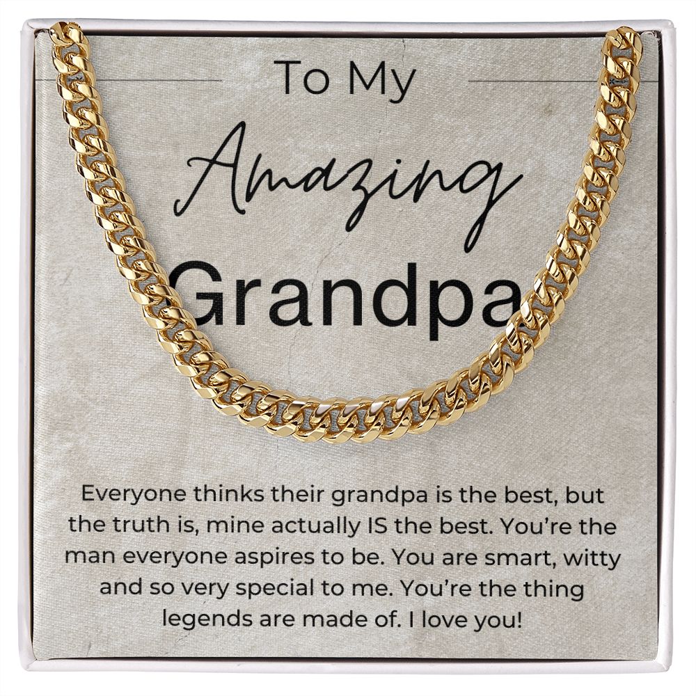 You Are The Thing Legends Are Made Of - Gift for Grandpa - Linked Chain Necklace - Jewelry - Personalized Gift