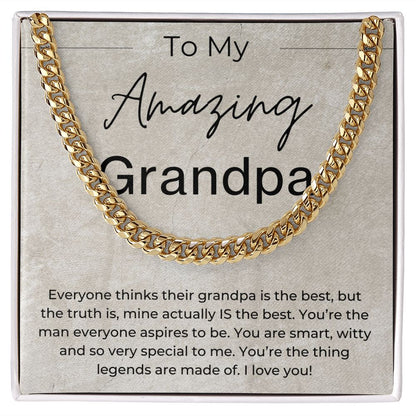 You Are The Thing Legends Are Made Of - Gift for Grandpa - Linked Chain Necklace - Jewelry - Personalized Gift