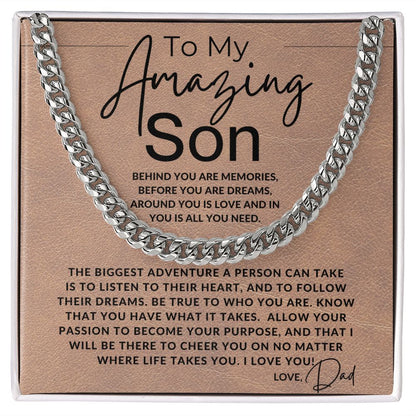 You Got What It Takes - To My Son (From Dad) - Dad to Son Gift - Christmas Gifts, Birthday Present, Graduation, Valentine's Day - Jewelry - Personalized Gift