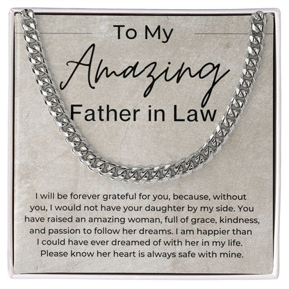 You Have Raised an Amazing Woman - Gift for Father in Law, From Son in Law - Cuban Linked Chain Necklace - Jewelry - Personalized Gift