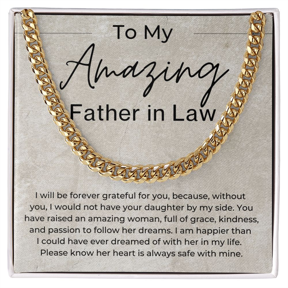 You Have Raised an Amazing Woman - Gift for Father in Law, From Son in Law - Cuban Linked Chain Necklace - Jewelry - Personalized Gift