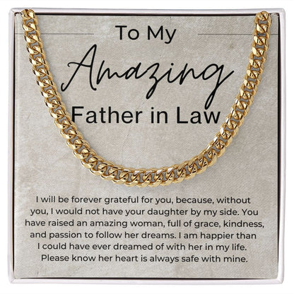 You Have Raised an Amazing Woman - Gift for Father in Law, From Son in Law - Cuban Linked Chain Necklace - Jewelry - Personalized Gift