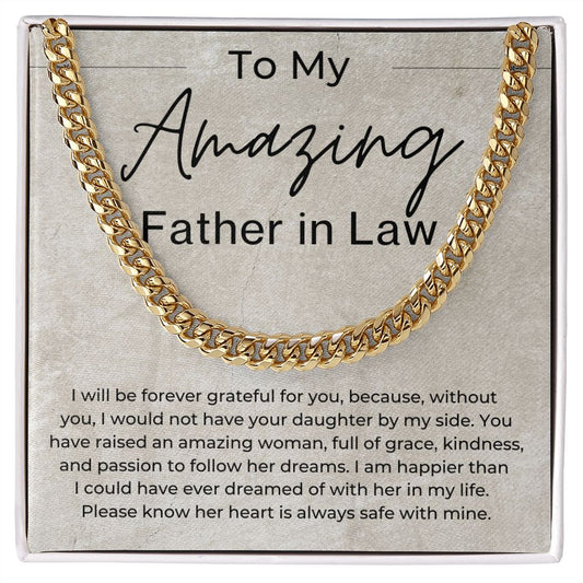 You Have Raised an Amazing Woman - Gift for Father in Law, From Son in Law - Cuban Linked Chain Necklace - Jewelry - Personalized Gift