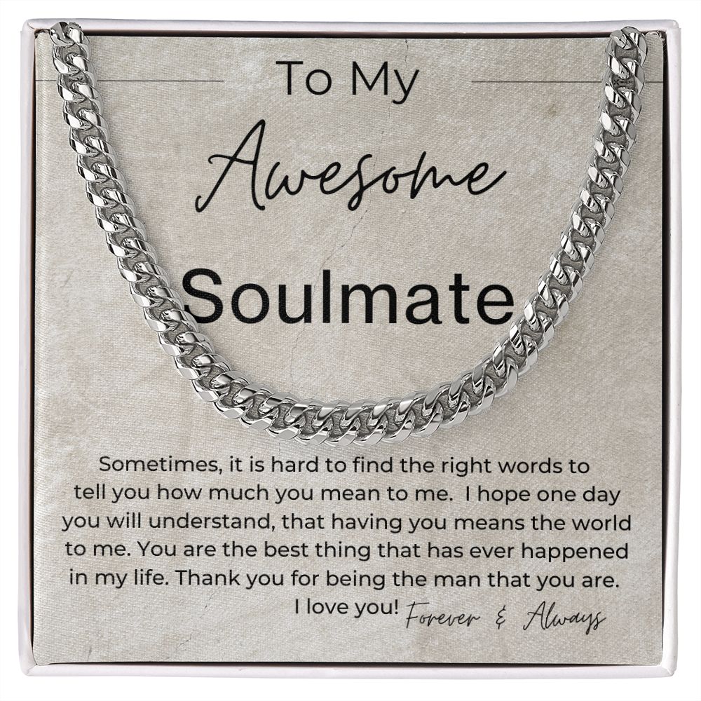 You Mean The World To Me - Gift for Soulmate - Linked Chain Necklace - Jewelry - Personalized Gift