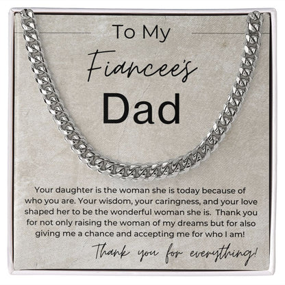 You Raised The Woman Of My Dreams - Gift for Fiancées Dad - Linked Chain Necklace - Jewelry - Personalized Gift