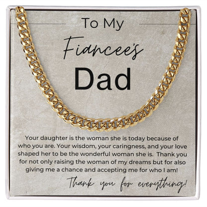 You Raised The Woman Of My Dreams - Gift for Fiancées Dad - Linked Chain Necklace - Jewelry - Personalized Gift