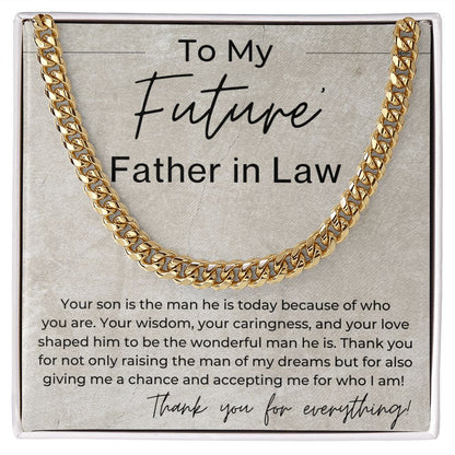 You Shaped Your Son To Be A Wonderful Man - Gift for Future Father in Law From Future Daughter in Law - Linked Chain Necklace - Jewelry - Personalized Gift