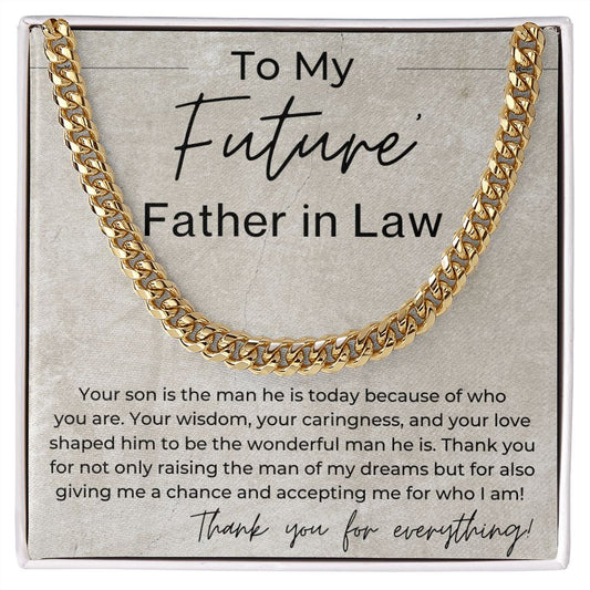 You Shaped Your Son To Be A Wonderful Man - Gift for Future Father in Law From Future Daughter in Law - Linked Chain Necklace - Jewelry - Personalized Gift