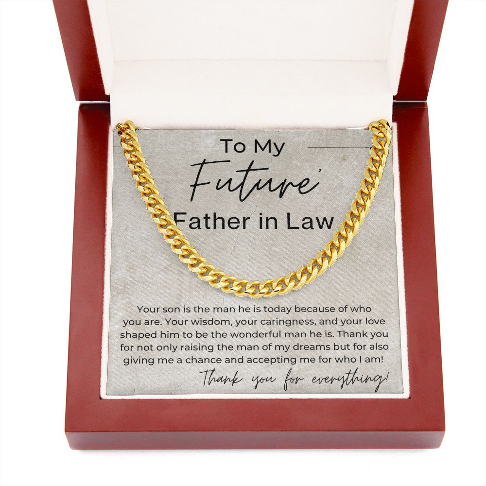 You Shaped Your Son To Be A Wonderful Man - Gift for Future Father in Law From Future Daughter in Law - Linked Chain Necklace - Jewelry - Personalized Gift