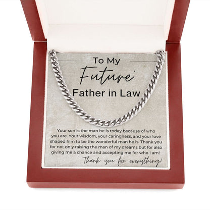You Shaped Your Son To Be A Wonderful Man - Gift for Future Father in Law From Future Daughter in Law - Linked Chain Necklace - Jewelry - Personalized Gift
