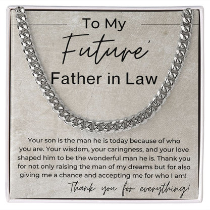 You Shaped Your Son To Be A Wonderful Man - Gift for Future Father in Law From Future Daughter in Law - Linked Chain Necklace - Jewelry - Personalized Gift