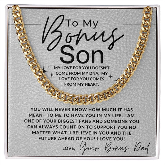 Your Biggest Fan - To My Bonus Son (Gift From Bonus Dad) - Jewelry - Personalized Gift