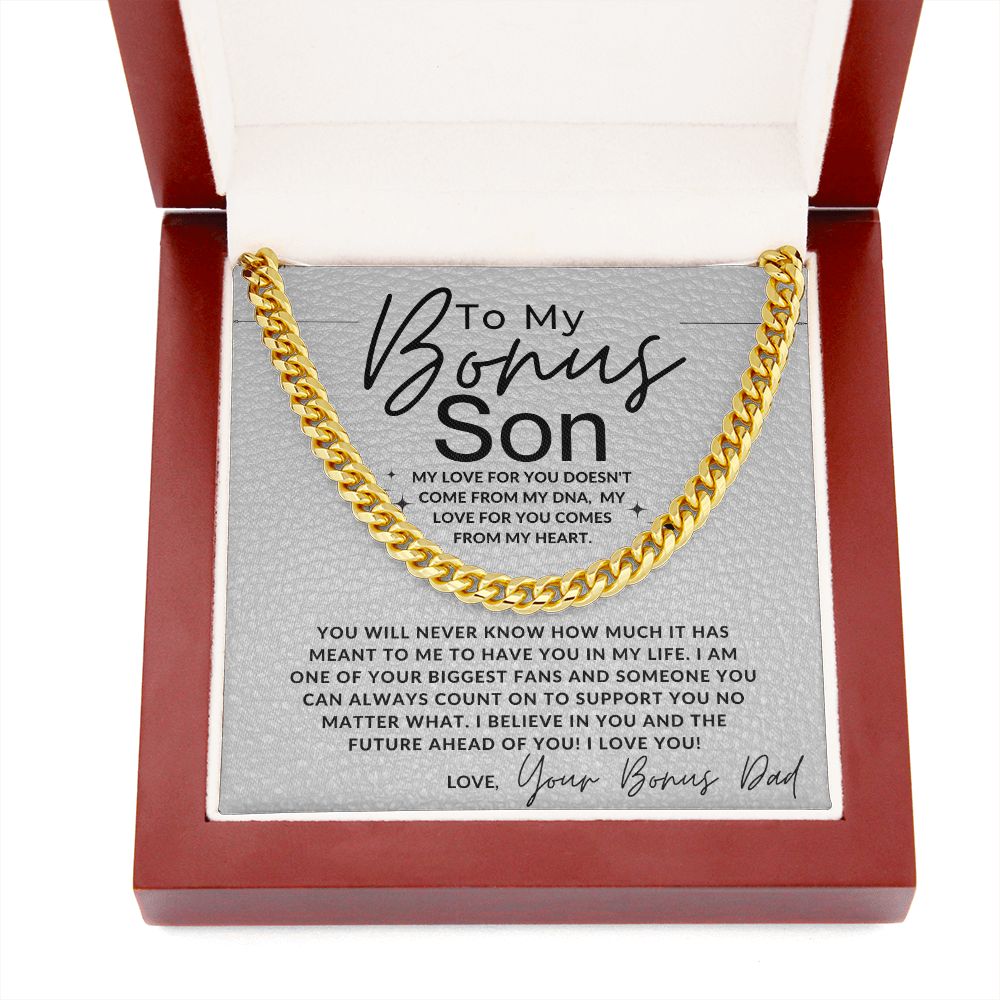 Your Biggest Fan - To My Bonus Son (Gift From Bonus Dad) - Jewelry - Personalized Gift