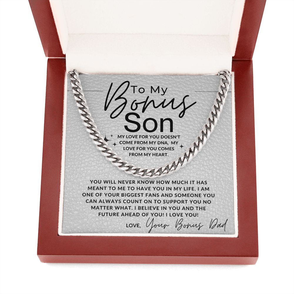 Your Biggest Fan - To My Bonus Son (Gift From Bonus Dad) - Jewelry - Personalized Gift