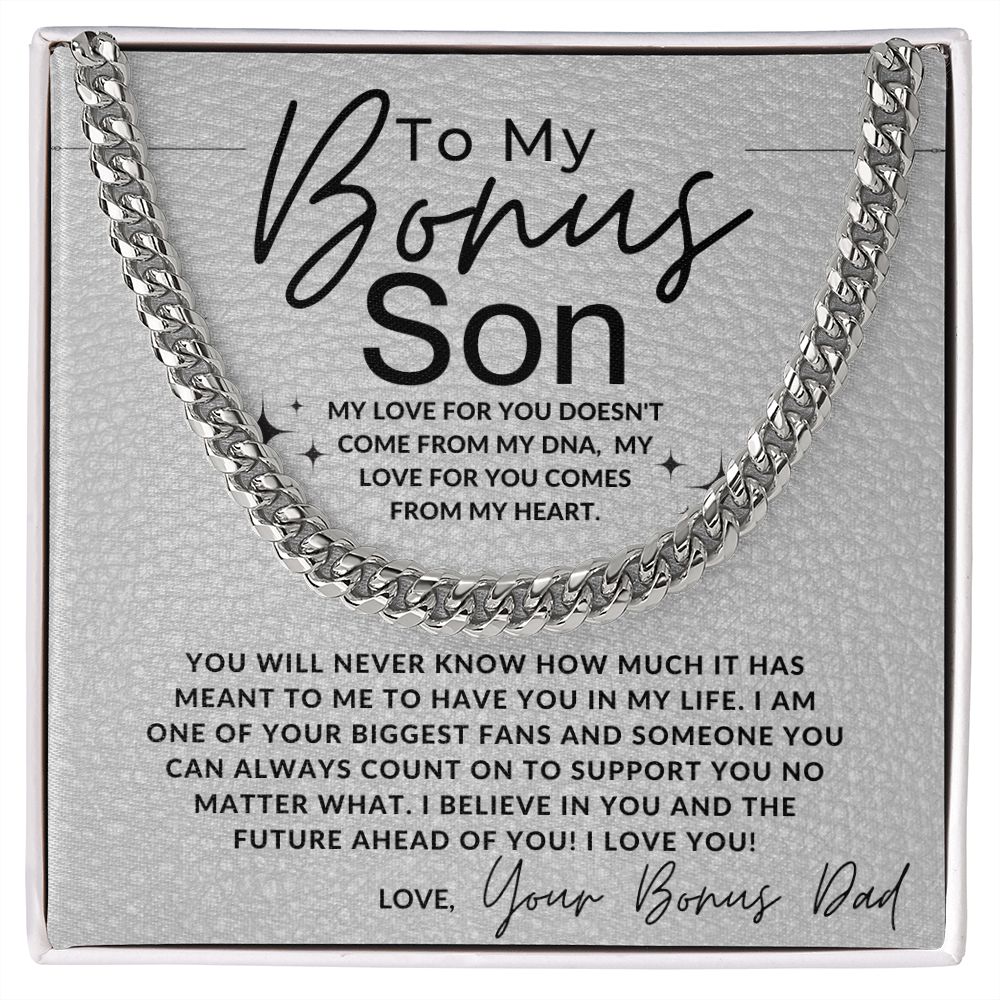 Your Biggest Fan - To My Bonus Son (Gift From Bonus Dad) - Jewelry - Personalized Gift