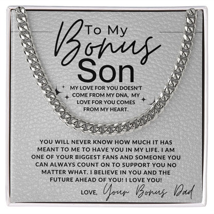 Your Biggest Fan - To My Bonus Son (Gift From Bonus Dad) - Jewelry - Personalized Gift