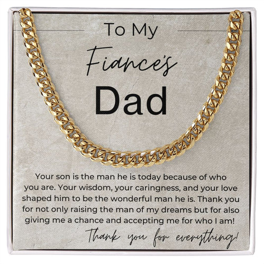 Your Son Is the Man He Is Today Because Of You - Gift for Fiance's Dad - Linked Chain Necklace - Jewelry - Personalized Gift